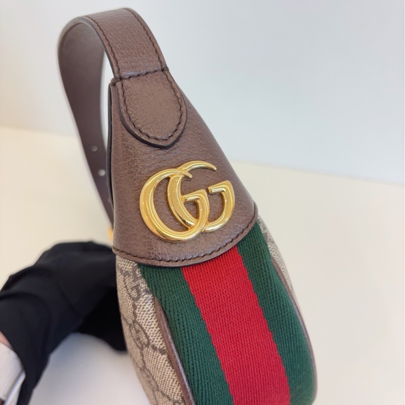 全網最低價❤️🔥精緻小巧😍Gucci古馳經典ophidia系列老花迷你碗豆月牙腋下包單肩手提包月亮包-15