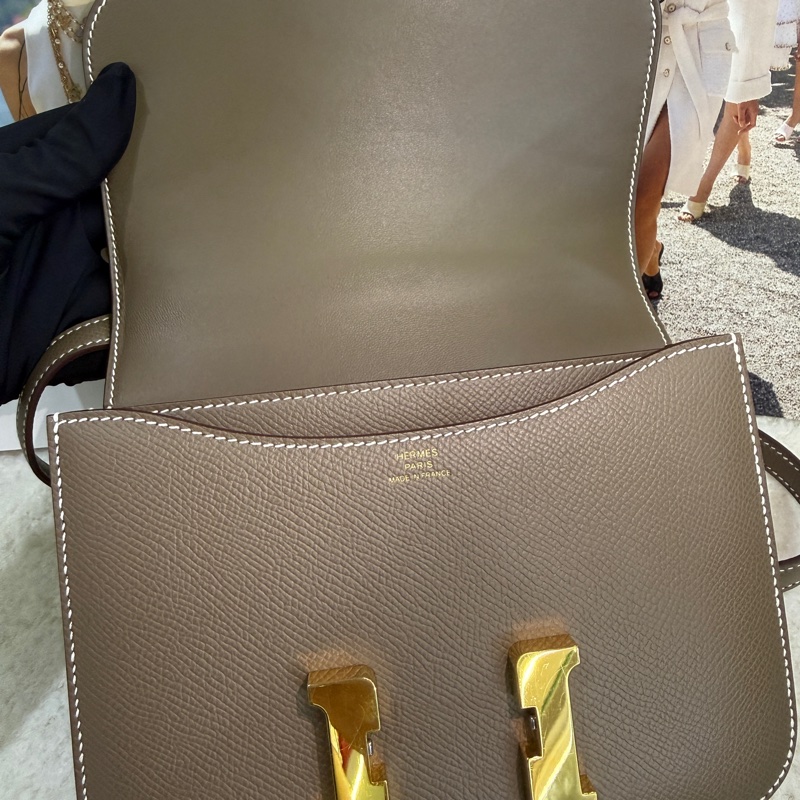 98新愛馬仕Hermès Constance Mini 康康大象灰金扣19 U刻-2