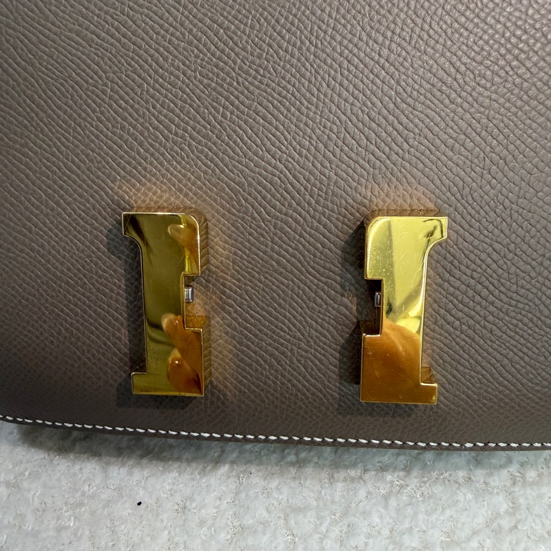 98新愛馬仕Hermès Constance Mini 康康大象灰金扣19 U刻-4