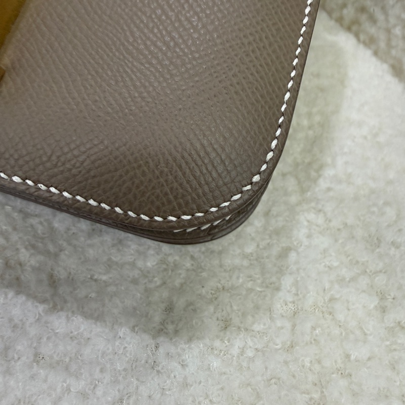 98新愛馬仕Hermès Constance Mini 康康大象灰金扣19 U刻-7