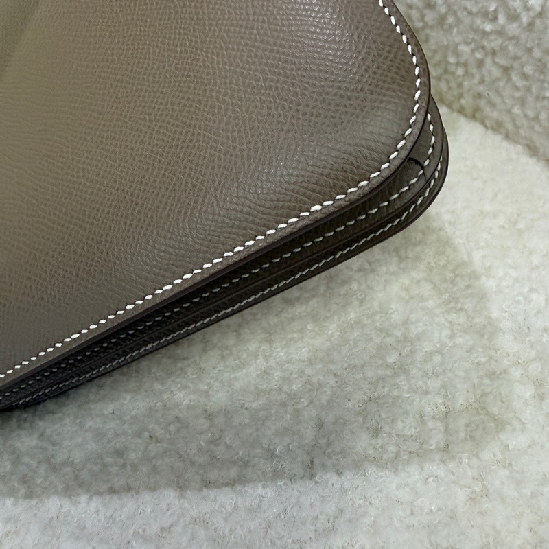 98新愛馬仕Hermès Constance Mini 康康大象灰金扣19 U刻-15