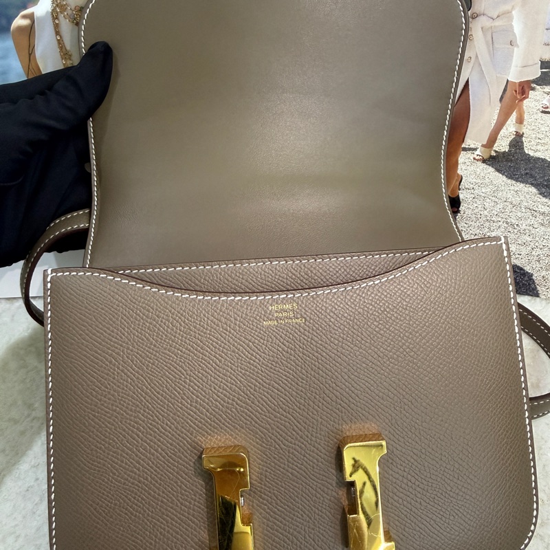 98新愛馬仕Hermès Constance Mini 康康大象灰金扣19 U刻-16