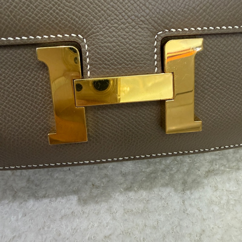 98新愛馬仕Hermès Constance Mini 康康大象灰金扣19 U刻-18