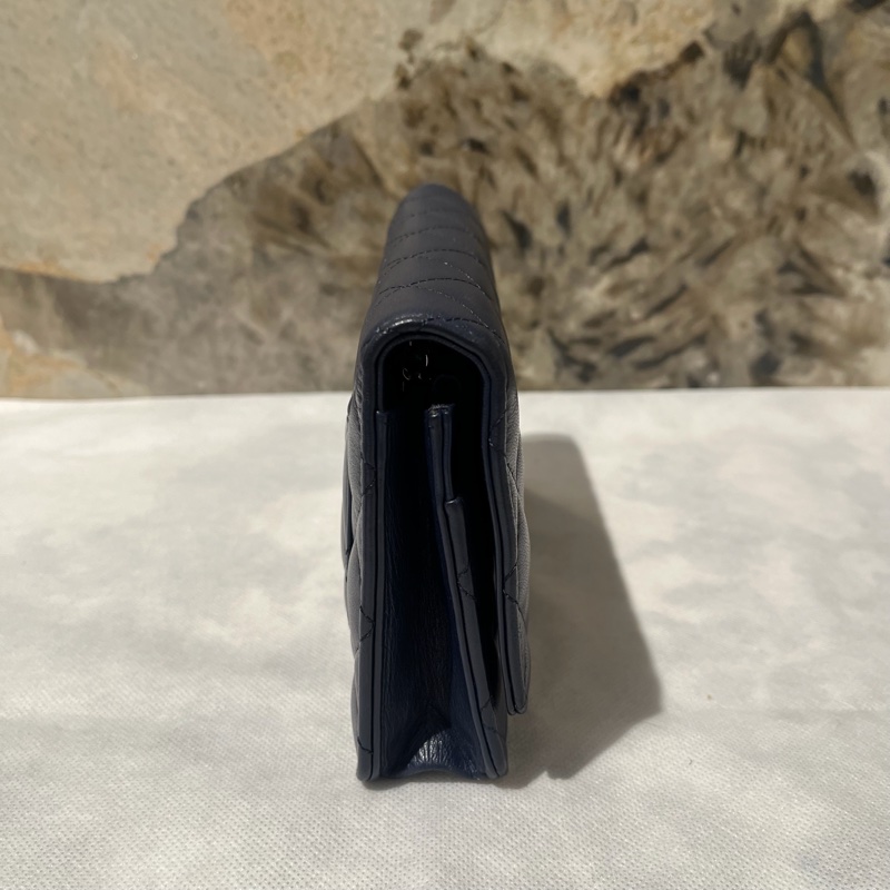 Chanel黑銀羊皮coco Woc-1