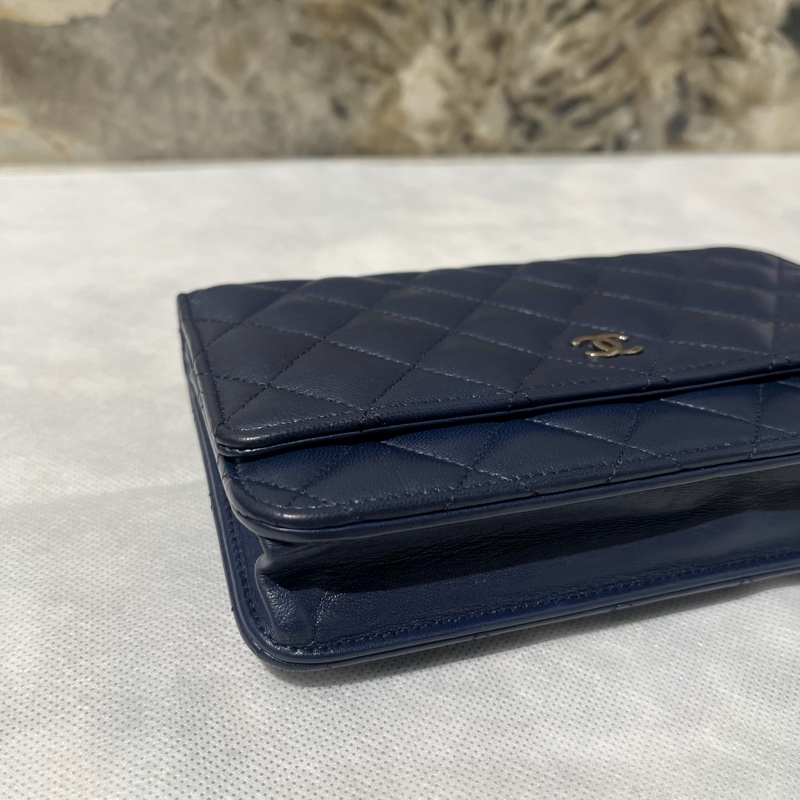 Chanel黑銀羊皮coco Woc-5