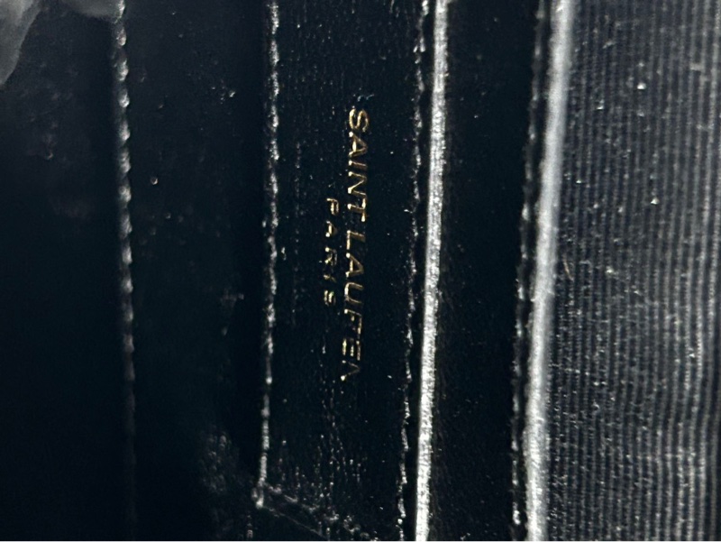 Saint Laurent / 聖羅蘭 Kate 金色Logo 粒面壓花皮革 單肩包斜挎包 女款 黑色-7