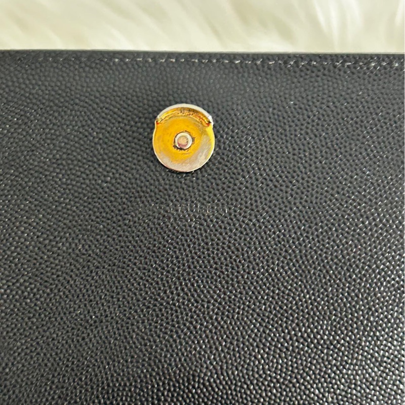 Saint Laurent / 聖羅蘭 Kate 金色Logo 粒面壓花皮革 單肩包斜挎包 女款 黑色-8