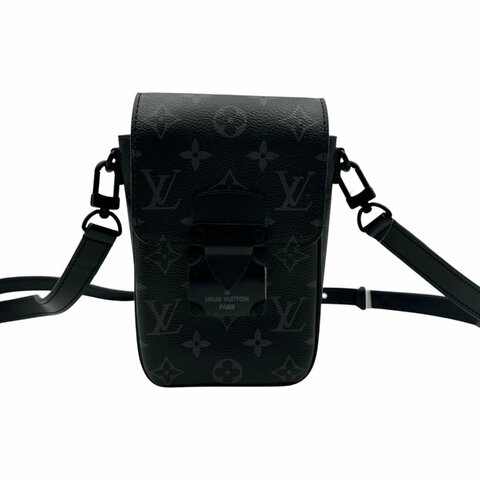【美收精品】Louis Vuitton 黑色老花直式單肩包C-536【隔月月中將轉賣至日本 上架期限30天】