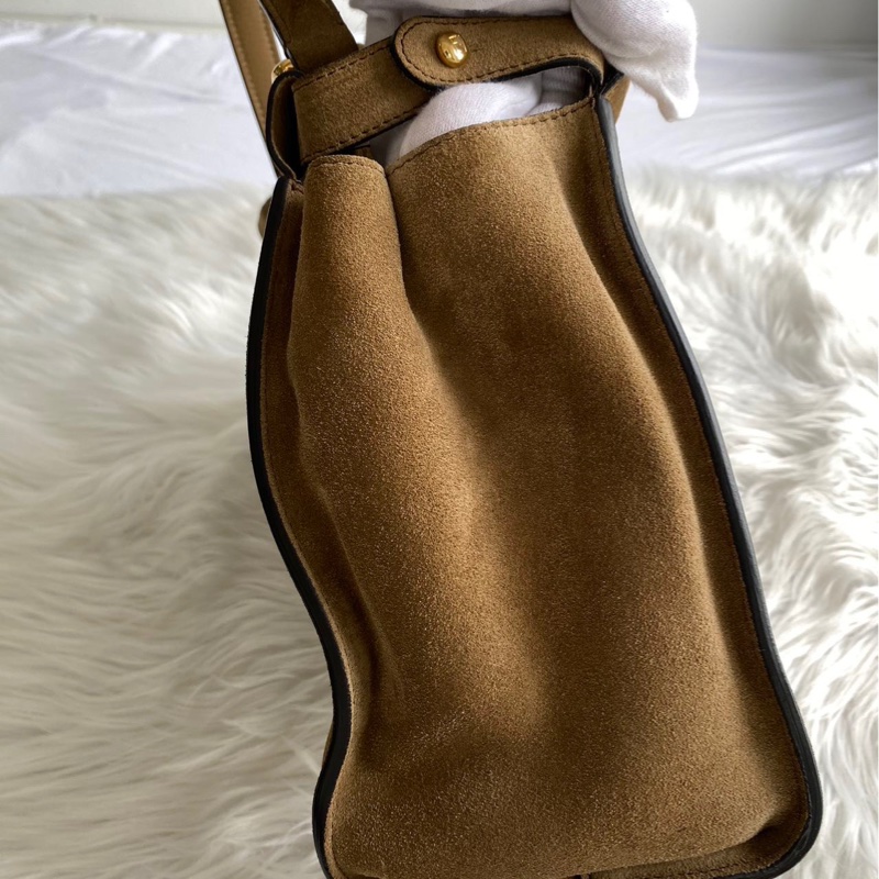 Fendi 芬迪 Peekaboo 棕色 絨面革限量版 質感極佳-5