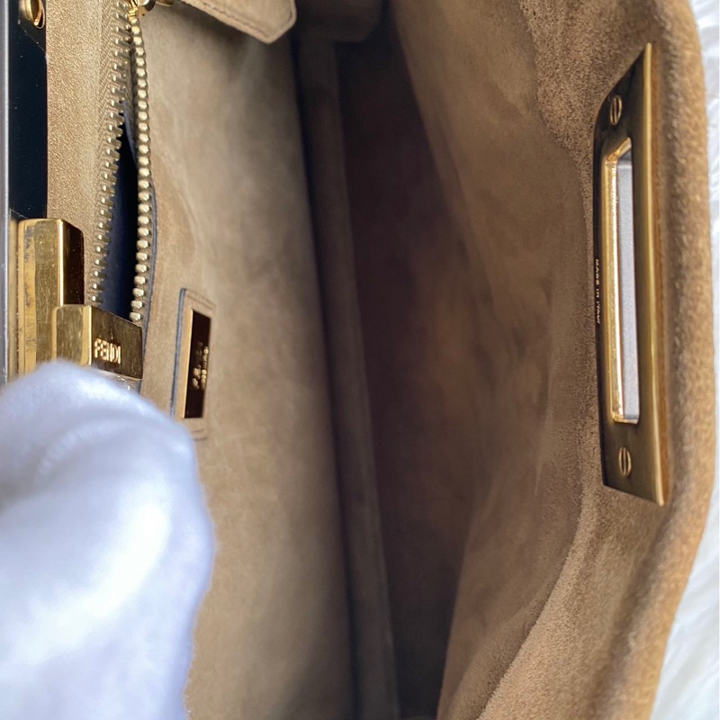 Fendi 芬迪 Peekaboo 棕色 絨面革限量版 質感極佳-7