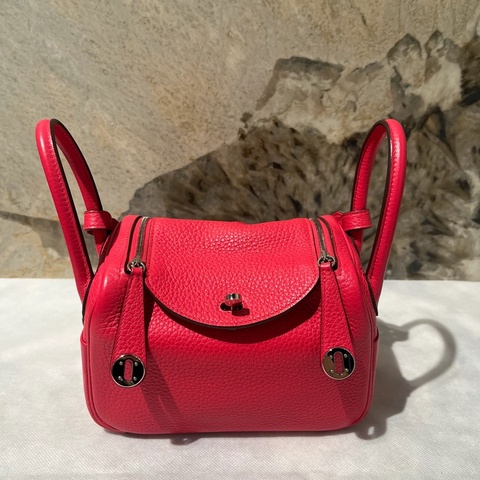 Hermes玫瑰粉TC Mini Lindy