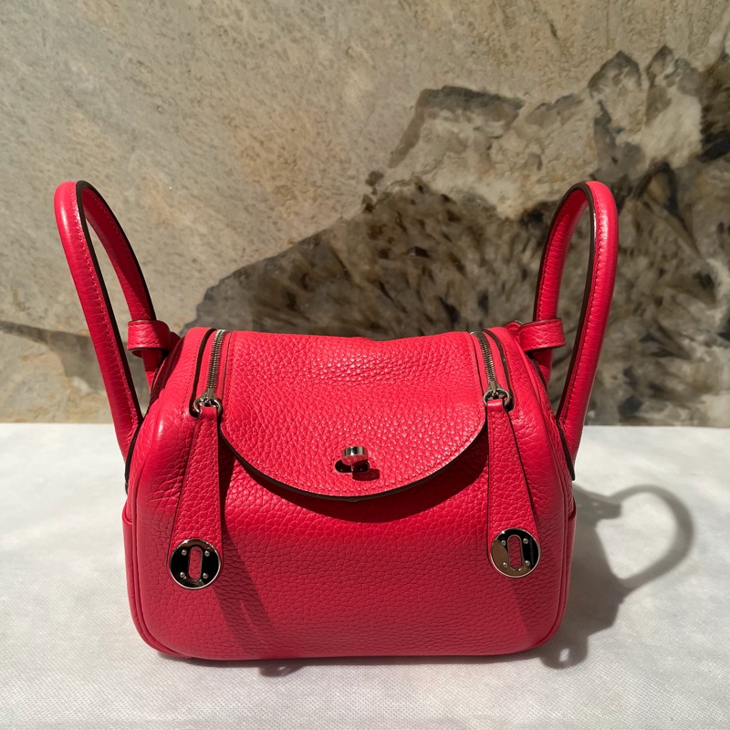 Hermes玫瑰粉TC Mini Lindy-0