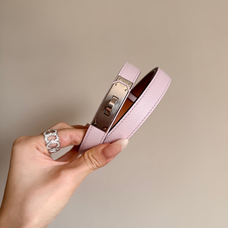 全新未使用 Hermes 愛馬仕 Kelly belt 腰帶 皮帶 銀釦-2