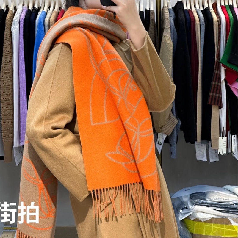 Hermes 愛馬仕 橘金棕雙面馬兒圍巾/全新閒置美品-4
