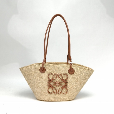 LOEWE AnagramBasket編織菜籃子包小號米色肩背包