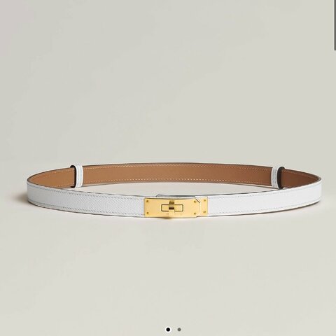 全新 現貨 HERMES KELLY 18 腰帶 皮帶 白色 金釦 現貨