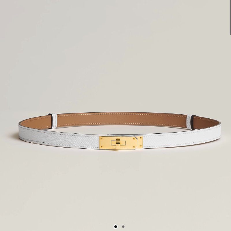 全新 現貨 HERMES KELLY 18 腰帶 皮帶 白色 金釦 現貨-0