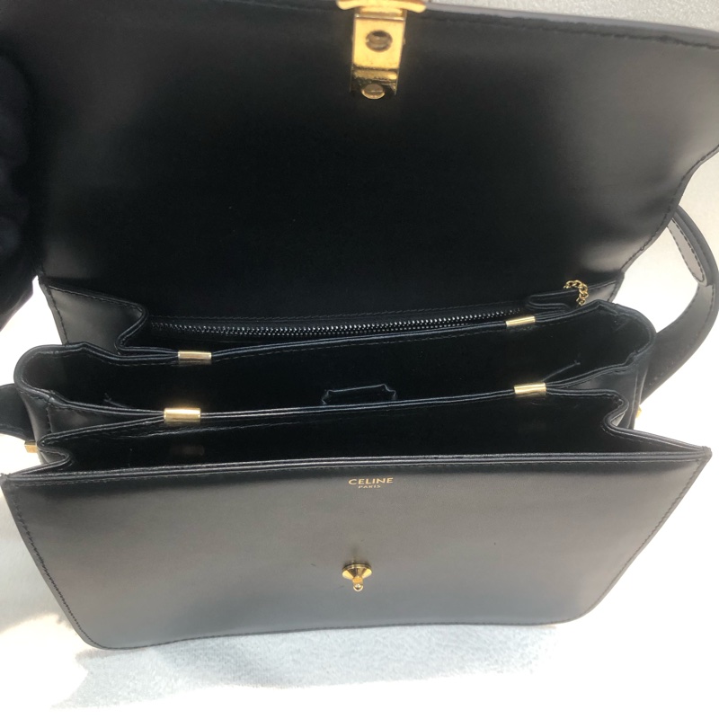 CELINE 深咖啡色 Vintage 單肩包XB565-13