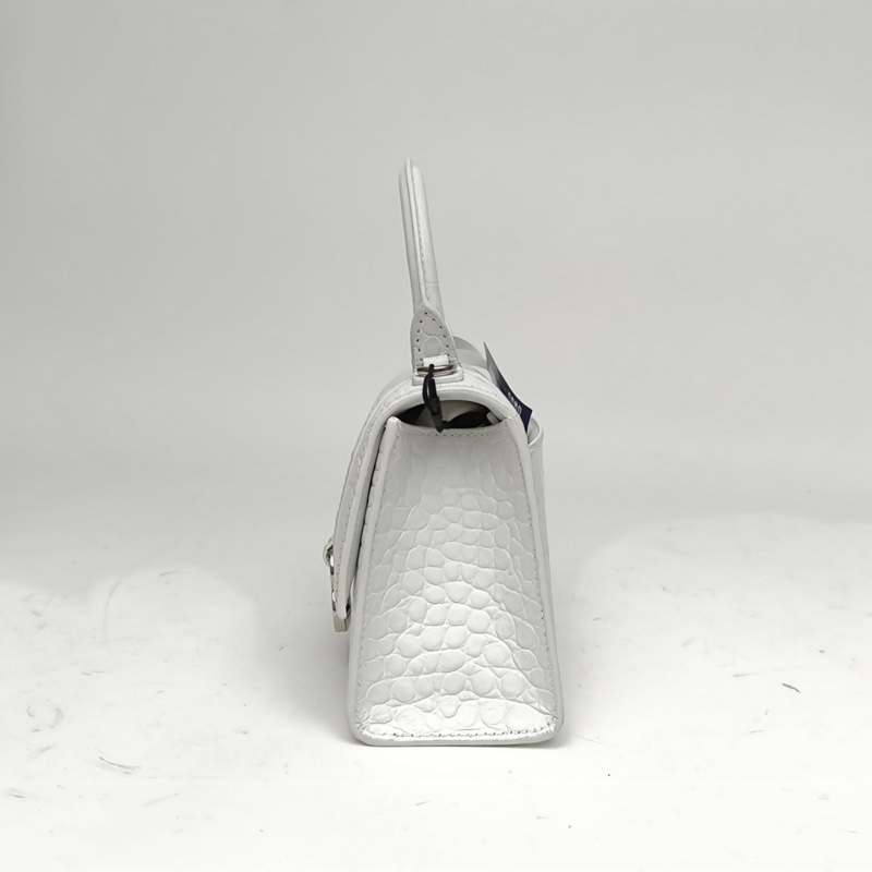 BALENCIAGA Hourglass沙漏XS碼白色牛皮肩背包-1
