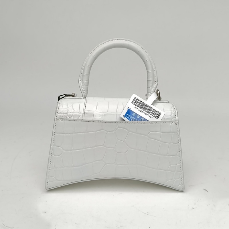 BALENCIAGA Hourglass沙漏XS碼白色牛皮肩背包-2