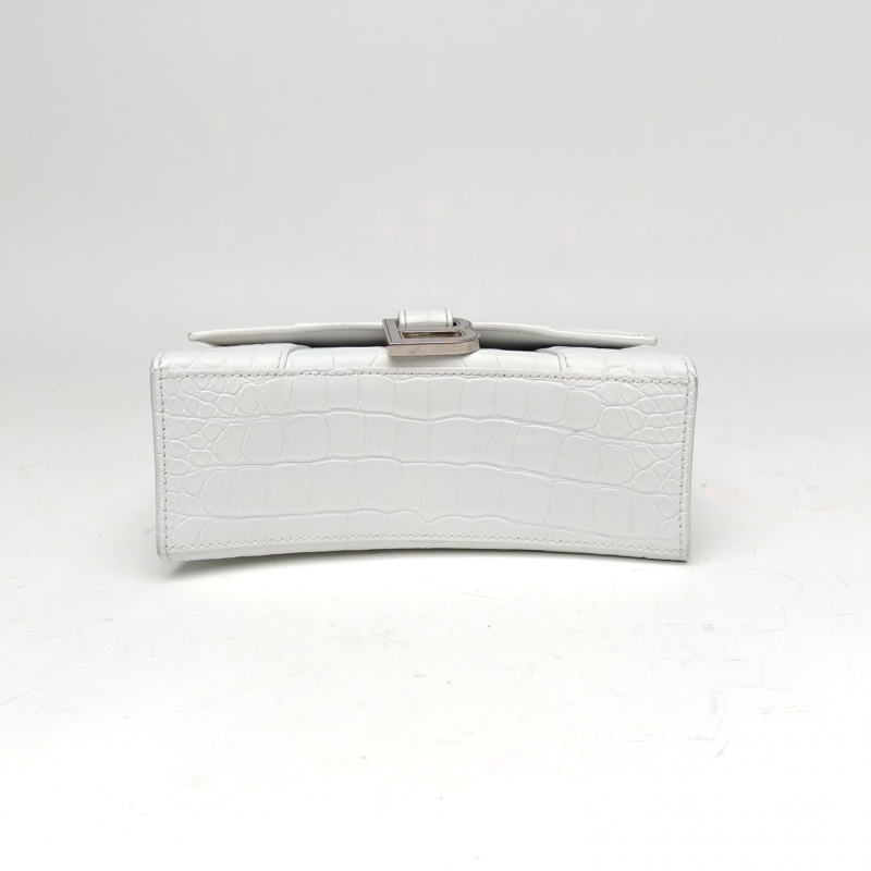 BALENCIAGA Hourglass沙漏XS碼白色牛皮肩背包-3
