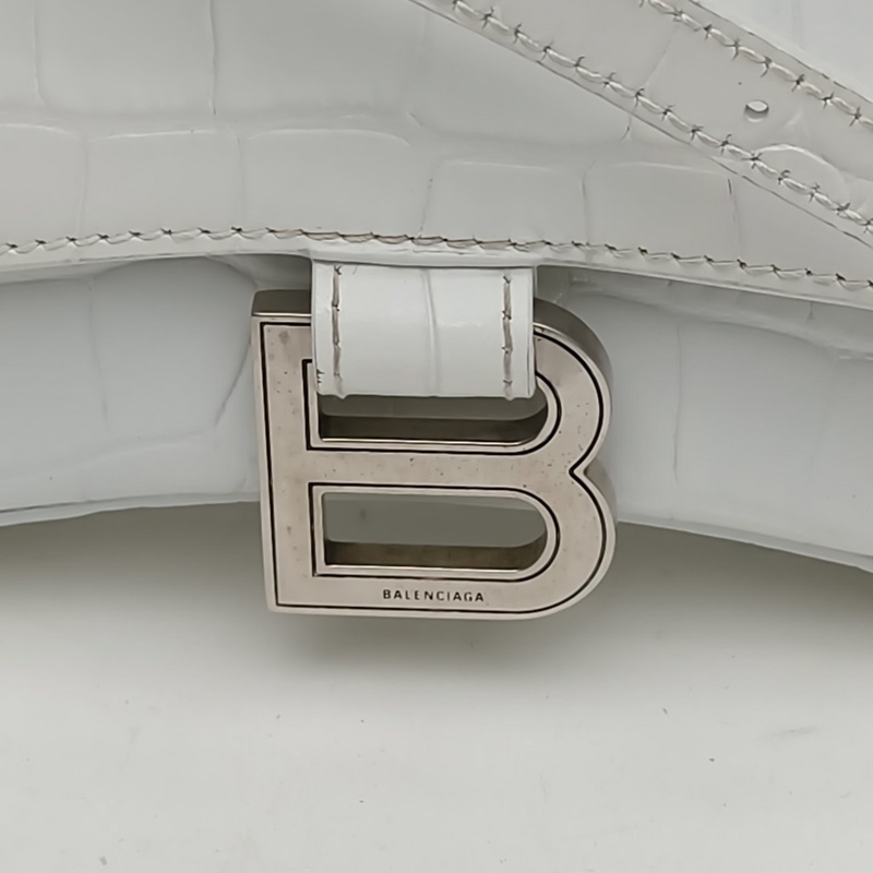 BALENCIAGA Hourglass沙漏XS碼白色牛皮肩背包-4