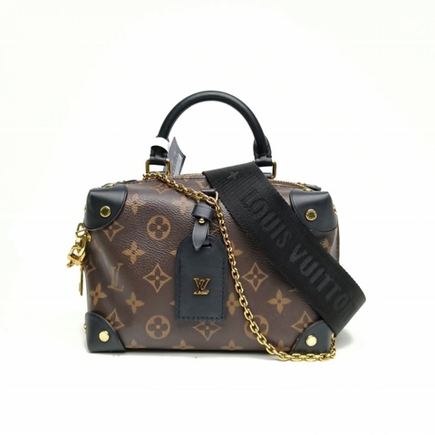 LOUIS VUITTON PETITEMALLESouple軟盒子黑色PVC老花肩背包