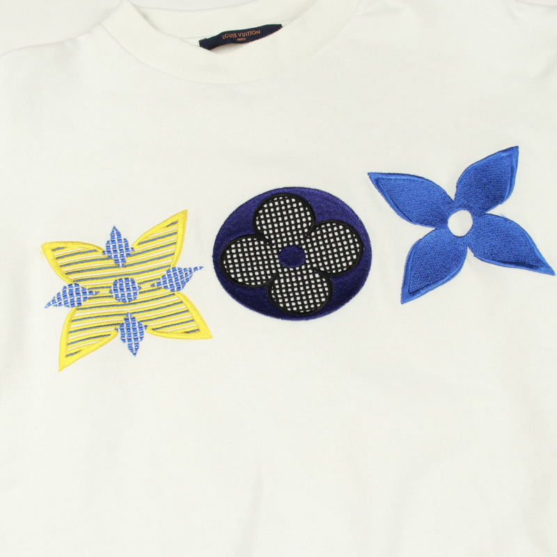 路易威登 Monogram 花卉刺繡衛衣，純棉材質，白色，二手，M 碼-8
