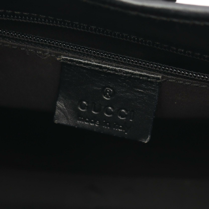 GUCCI Jackie 女士黑色真皮單肩手提包，二手，附銀色五金配件。-3