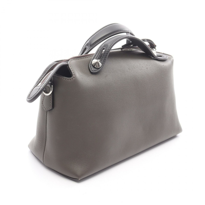 FENDI BY THE WAY 中型單肩斜背包,皮革材質,灰色/黑色,二手女款-1