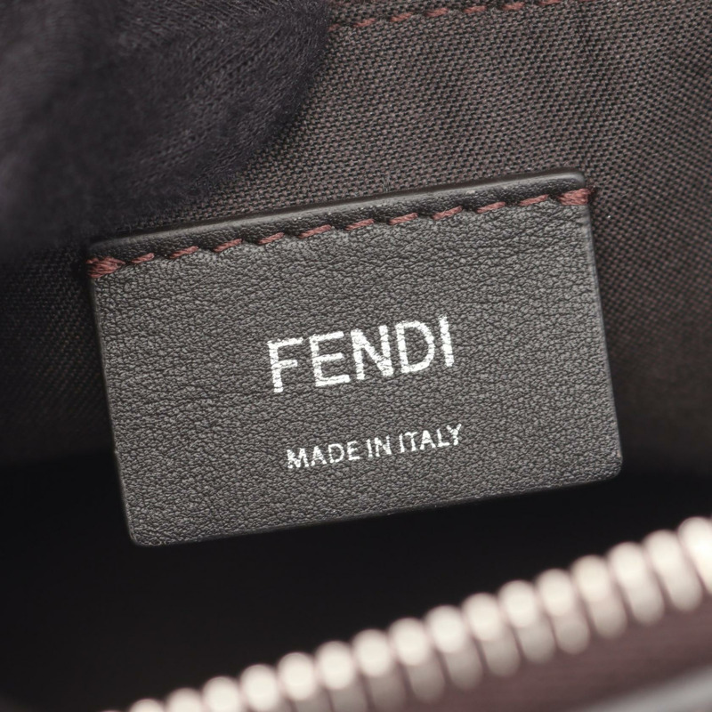 FENDI BY THE WAY 中型單肩斜背包,皮革材質,灰色/黑色,二手女款-3
