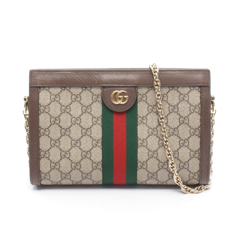 GUCCI Ophidia 小號 GG Supreme 鏈條單肩斜背包 503877 帆布 二手-0