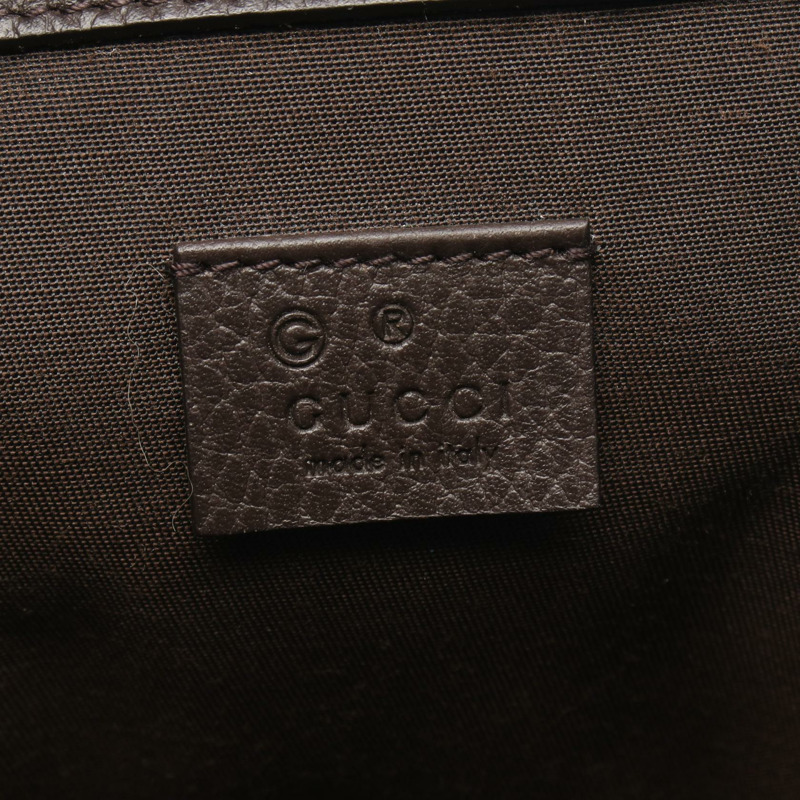 GUCCI GG帆布抽繩雙肩包 449175 皮革 米色 棕色 二手-3