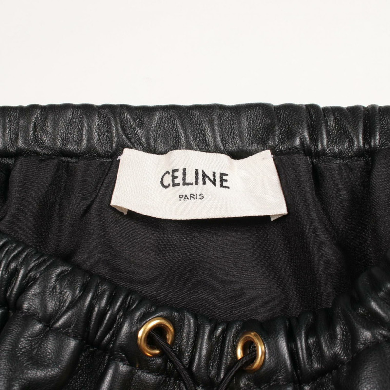 CELINE Triomphe 迷你裙 #40 黑色皮革 二手女款-2