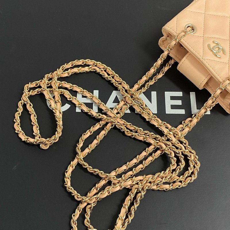️CHANEL 22C Mini Hobo 橘粉色 10x10x4 98新配件塵袋-4