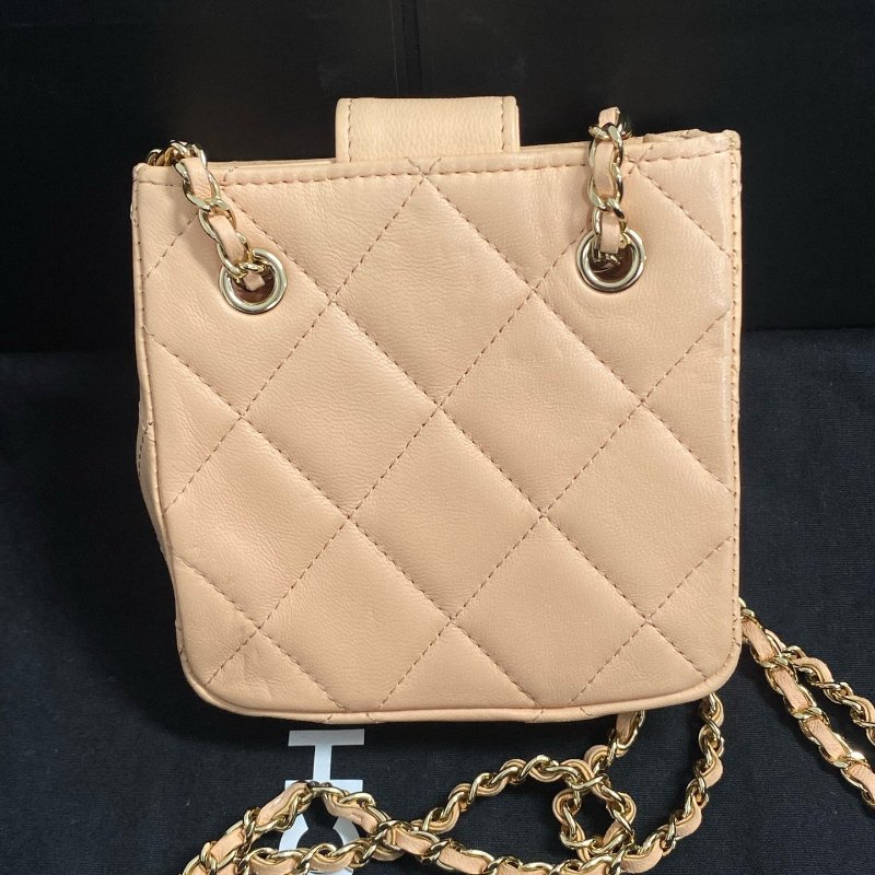 ️CHANEL 22C Mini Hobo 橘粉色 10x10x4 98新配件塵袋-6