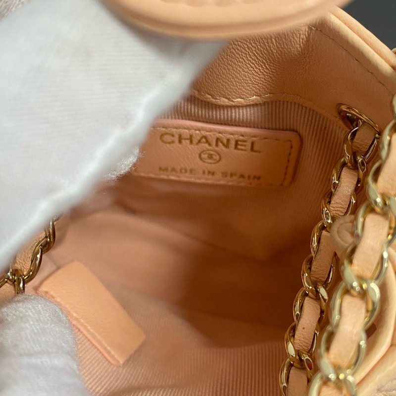 ️CHANEL 22C Mini Hobo 橘粉色 10x10x4 98新配件塵袋-7