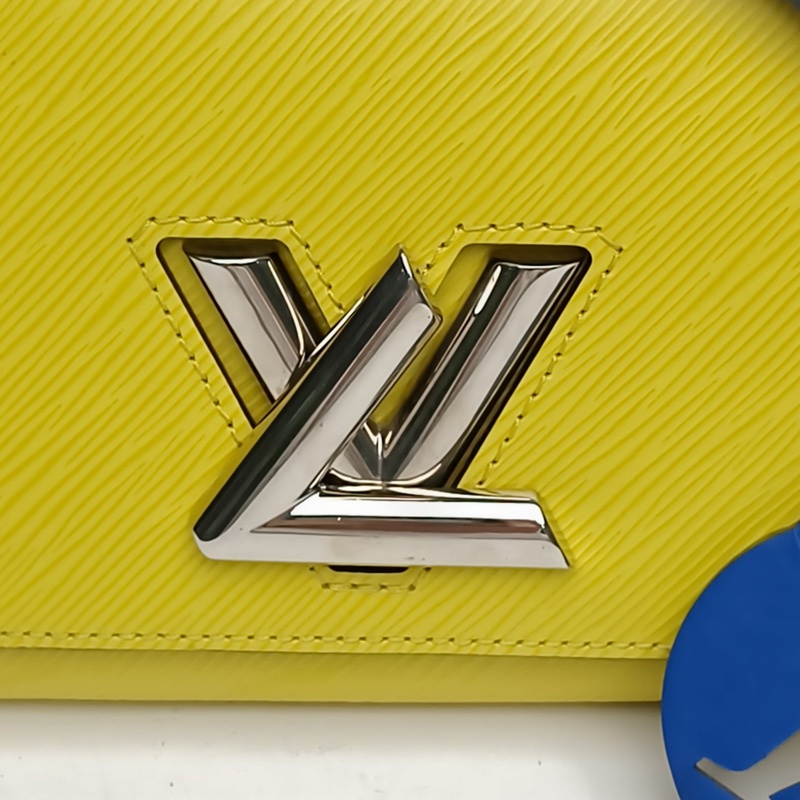 LOUIS VUITTON TWIST小號拼色水波紋牛皮銀扣肩背包2018-4