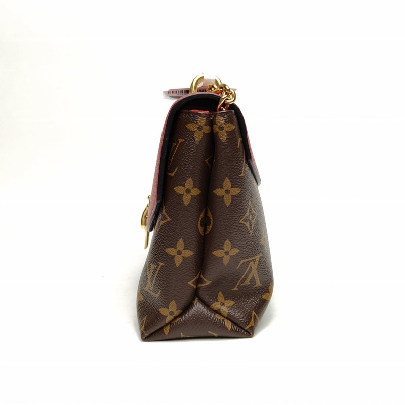 LOUIS VUITTON SAINTPLACIDE紅色牛皮金扣老花肩背包-1