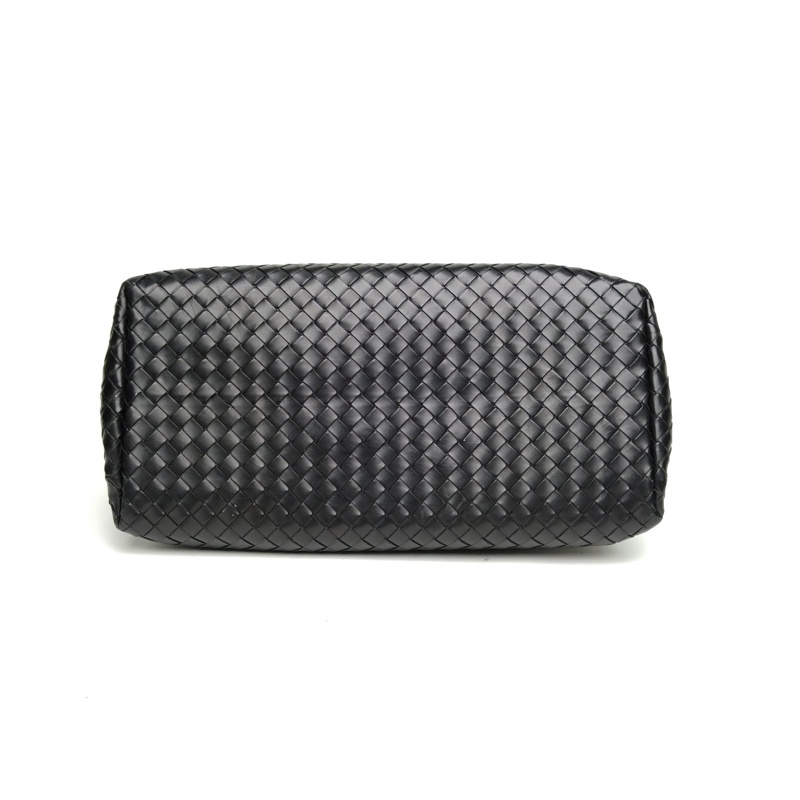 BOTTEGA VENETA Roma羅馬包小號黑色牛皮鎢鋼扣肩背包-3