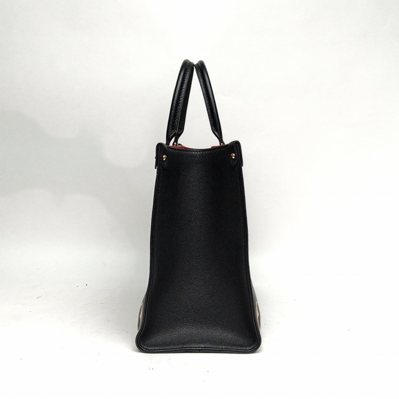 LOUIS VUITTON Onthego中號黑白牛皮晶片大Logo印花肩背包-1