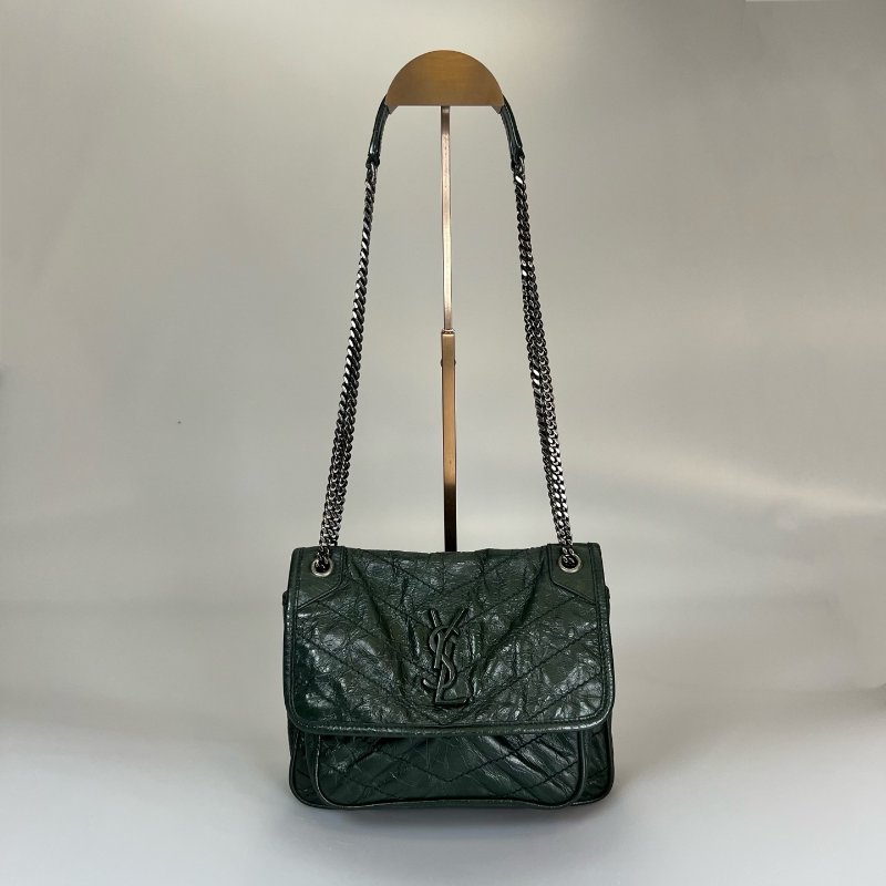 YSL 533037  深綠NIKI BABY單肩包-0