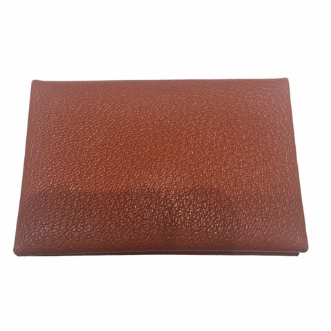 HERMES 愛馬仕 CALVI 古銅色 皮革 銀釦