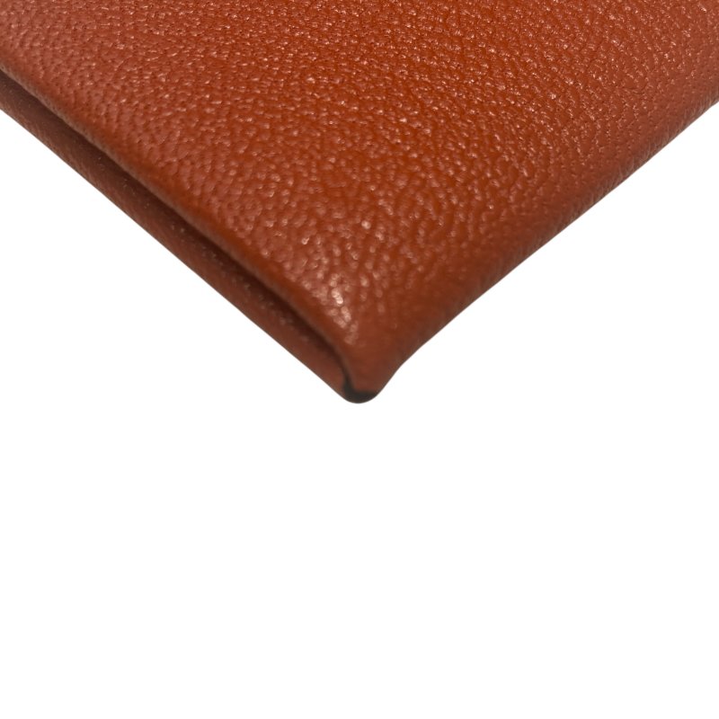 HERMES 愛馬仕 CALVI 古銅色 皮革 銀釦-8