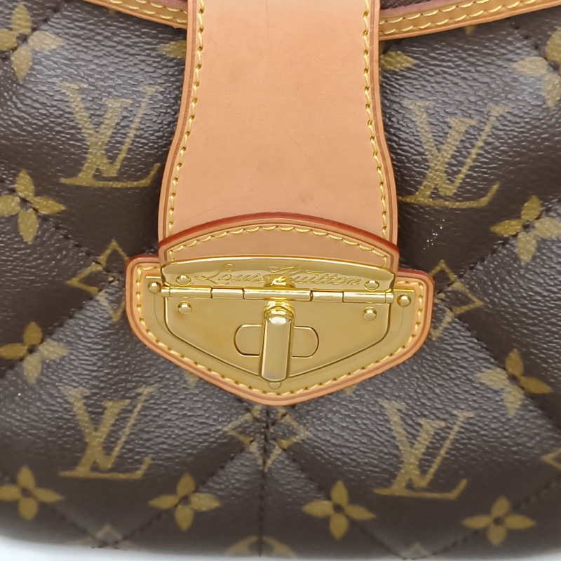 LOUIS VUITTON 老花PVC金扣Etoile中古金豆南瓜包腋下包-4