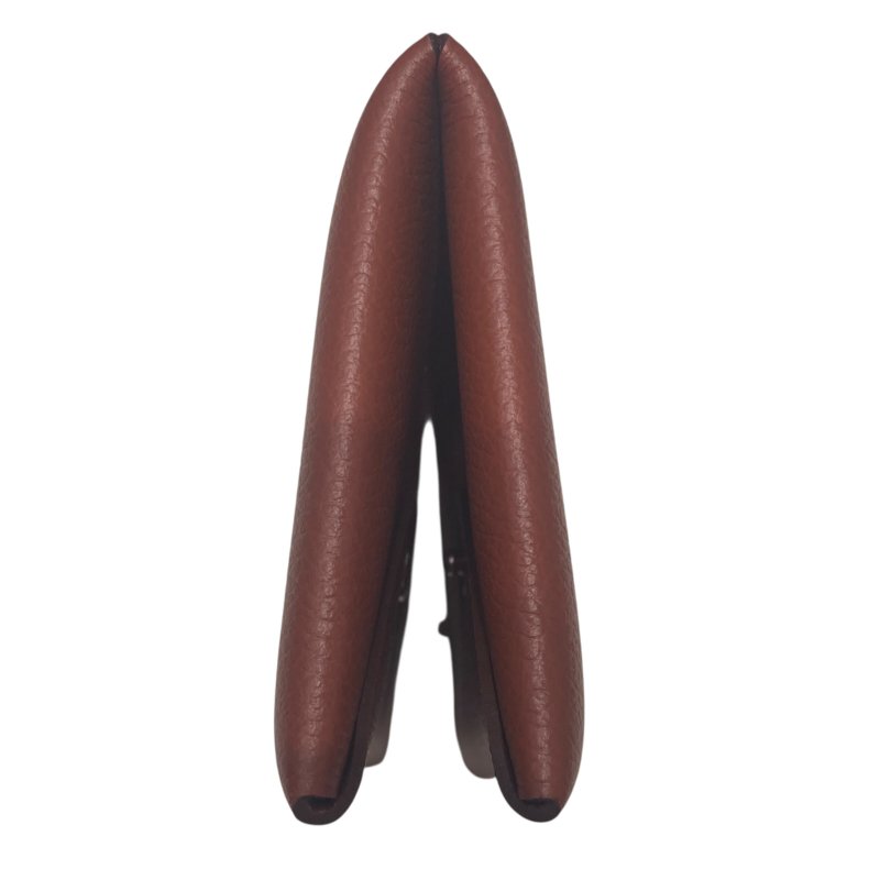 HERMES 愛馬仕 CALVI 楓葉紅色 皮革 銀釦-2