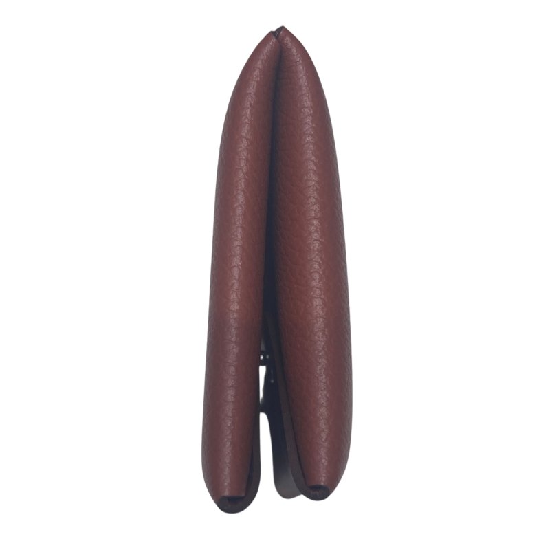 HERMES 愛馬仕 CALVI 楓葉紅色 皮革 銀釦-3