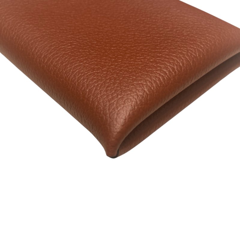 HERMES 愛馬仕 CALVI 楓葉紅色 皮革 銀釦-5