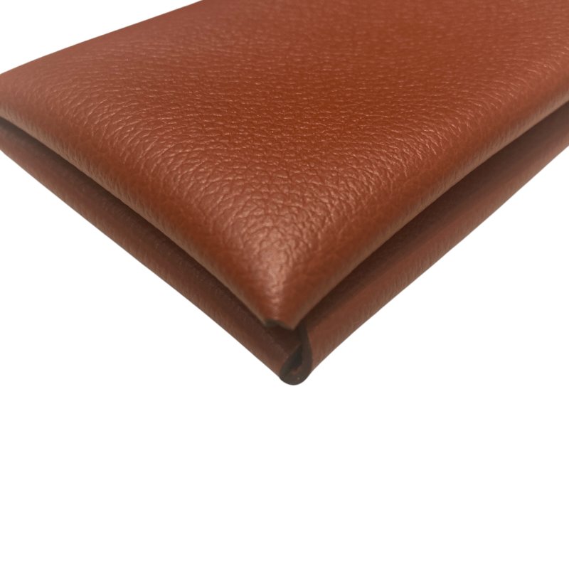 HERMES 愛馬仕 CALVI 楓葉紅色 皮革 銀釦-7