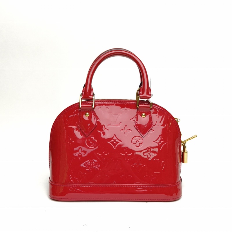 LOUIS VUITTON ALMA貝殼包BB紅色漆皮2013肩背包-2